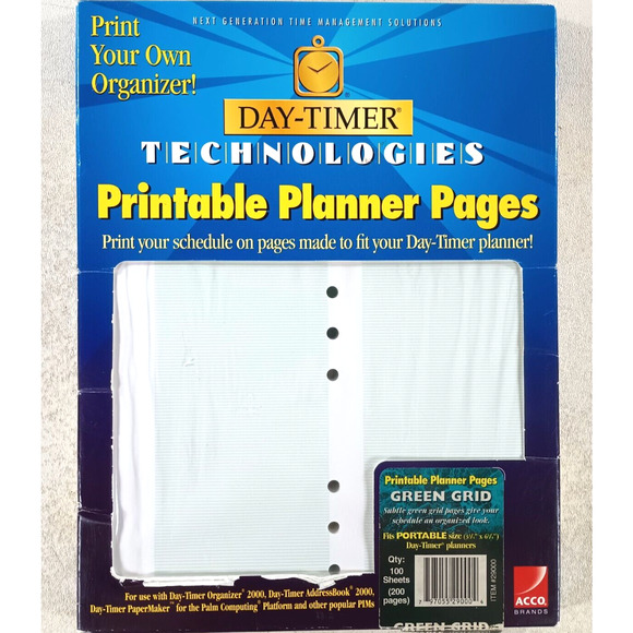 DayTimer Office Day Timer Printable Planner Pages To Fit Desk Size